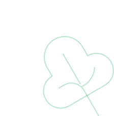 Green outline of a leaf on a black background.