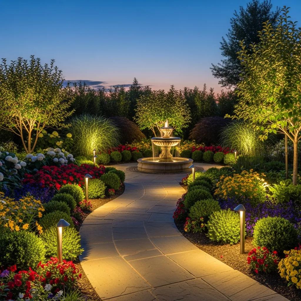 Landscape lighting fixtures enhancing outdoor beauty and security